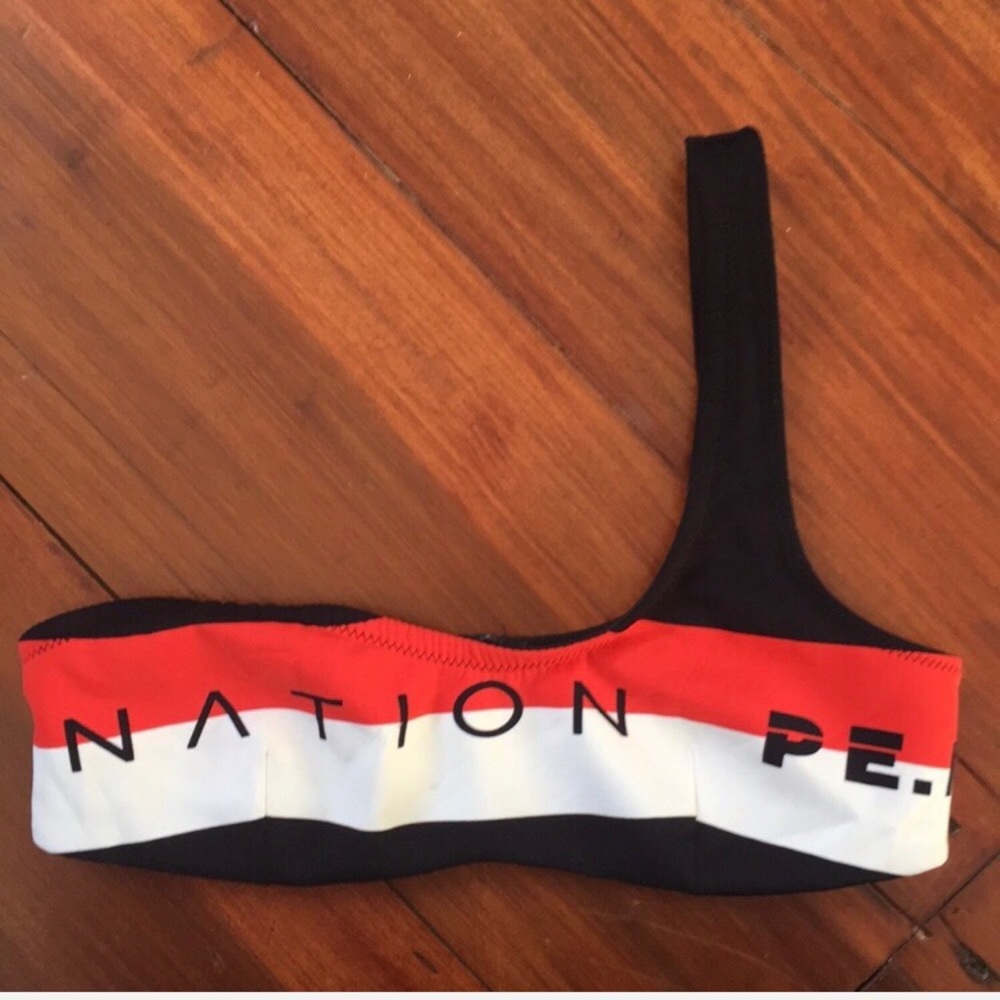P.E Nation One Shoulder Bikini Top (NWOT, org $95)